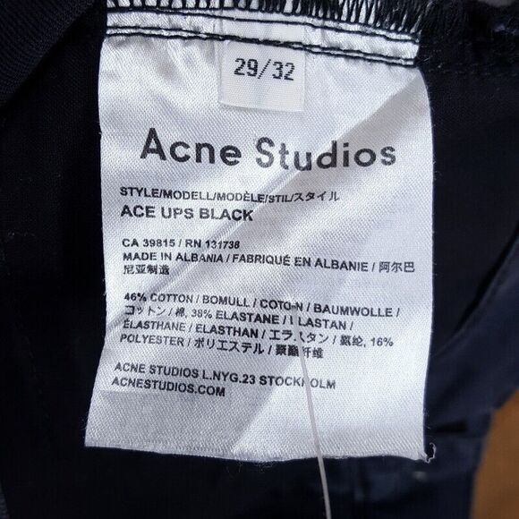 ACNE STUDIOS Jeans Womens Size 29 Black Wash Slim Fit ACE UPS - Picture 4 of 8